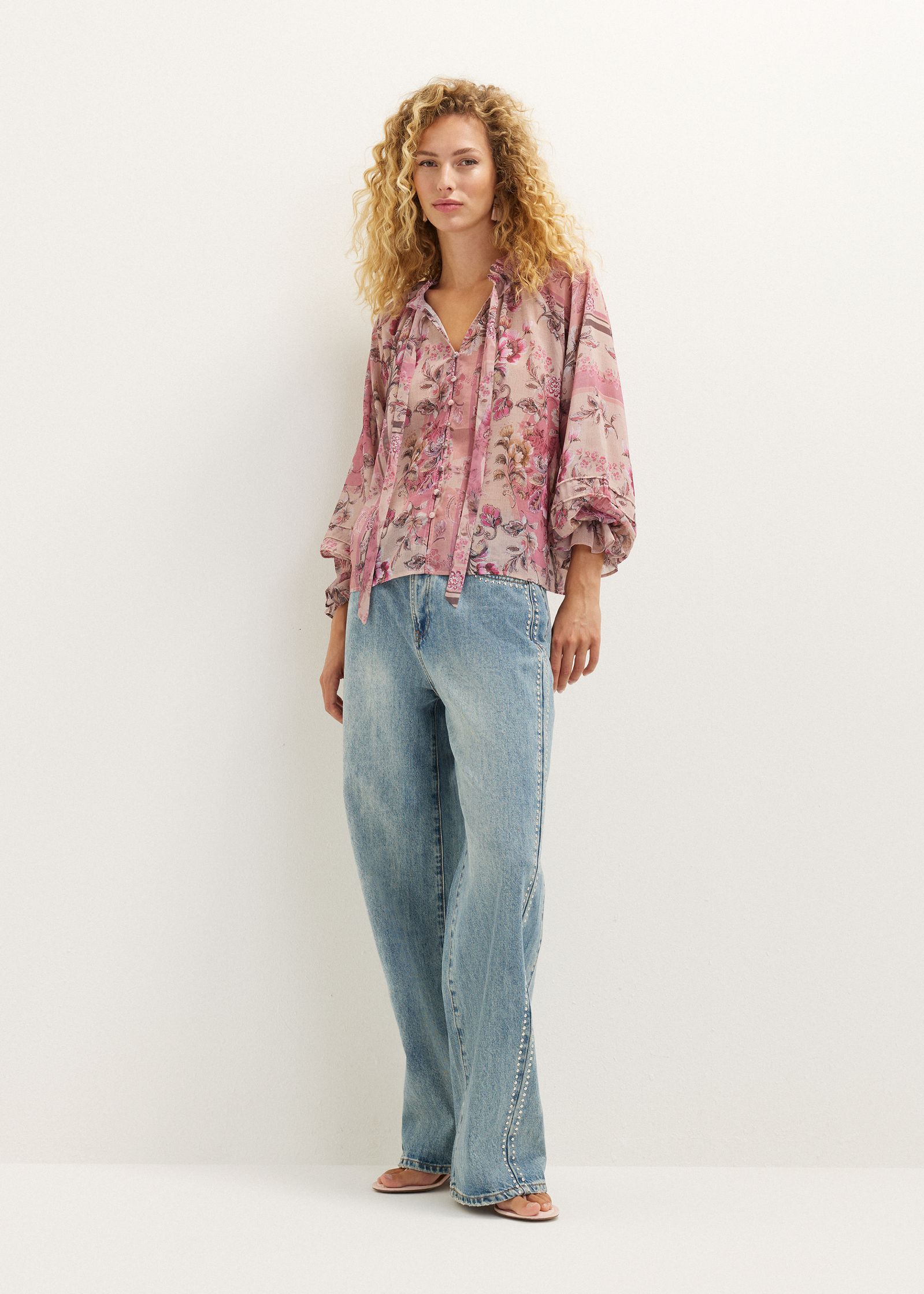 Blouse met bloemenprint