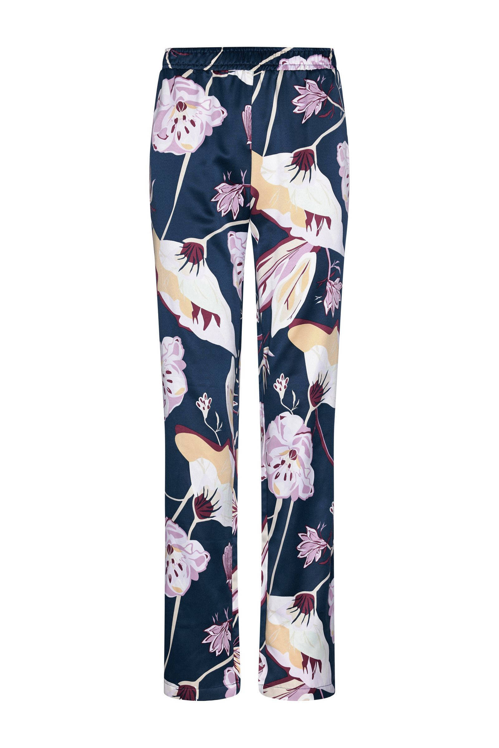 Pastunette satijnen pyjama donkerblauw/roze