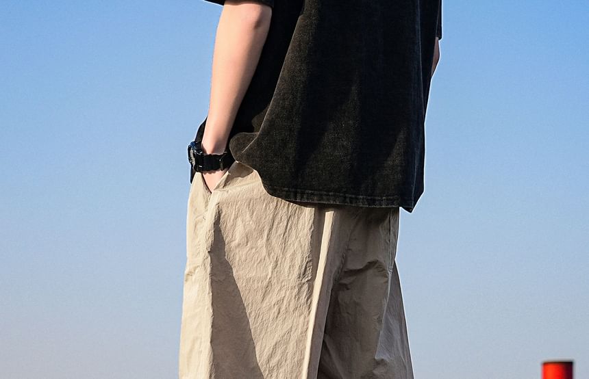 Urtishia - Effen cargoshorts met trekkoordtaille