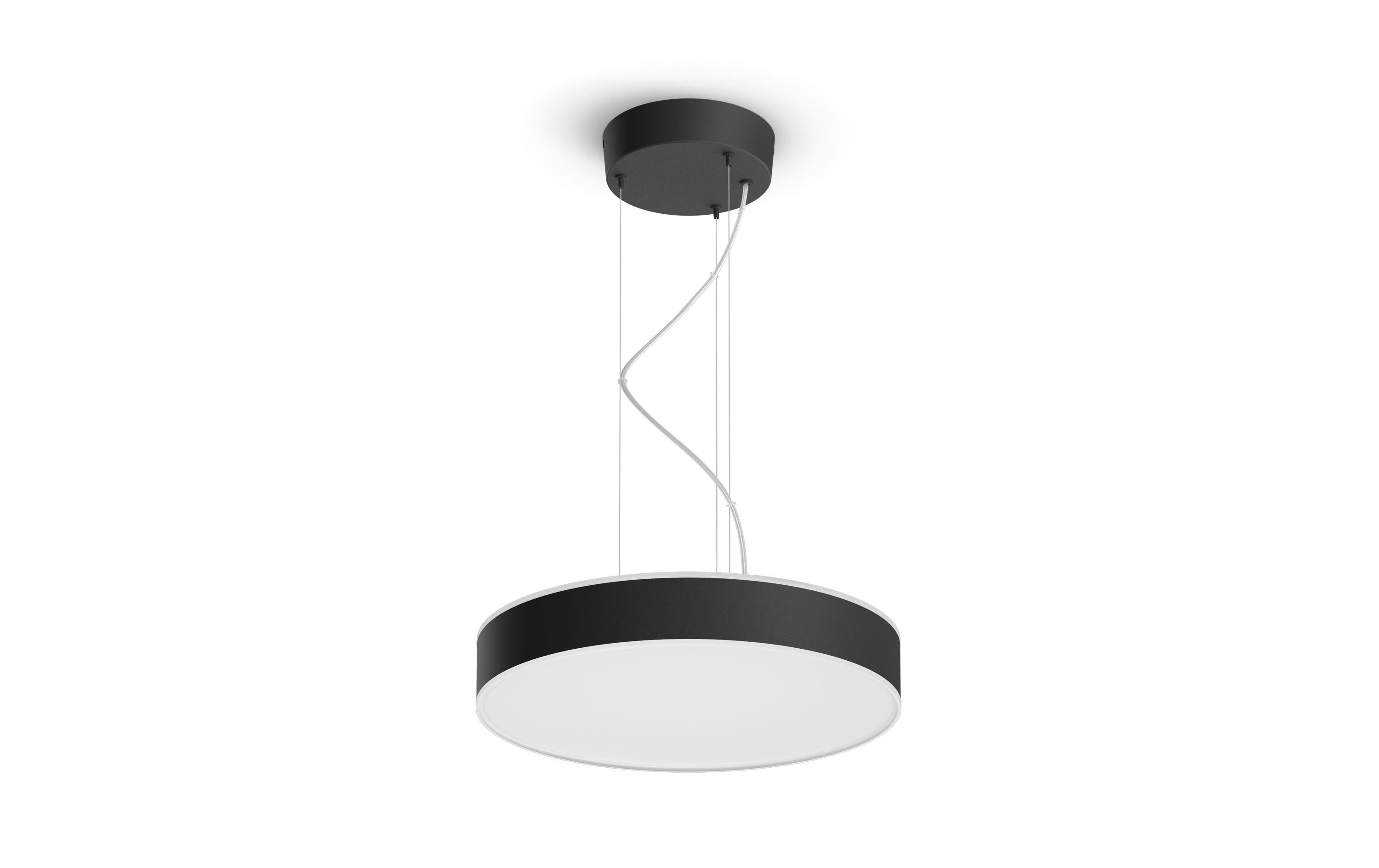 White Amb. Enrave Pendelleuchte schwarz 3300 lm + Dimmer<br>Pendellampe steuerbar mit Philips Hue