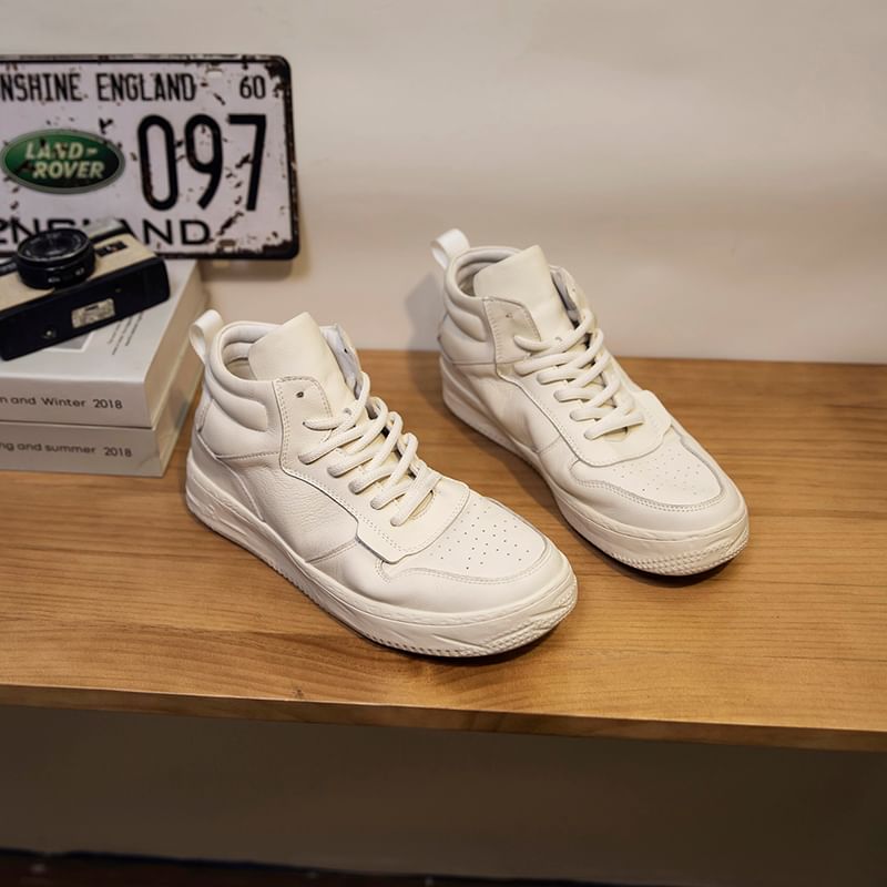 VEAZ - Platform enkelsneakers van echt leer