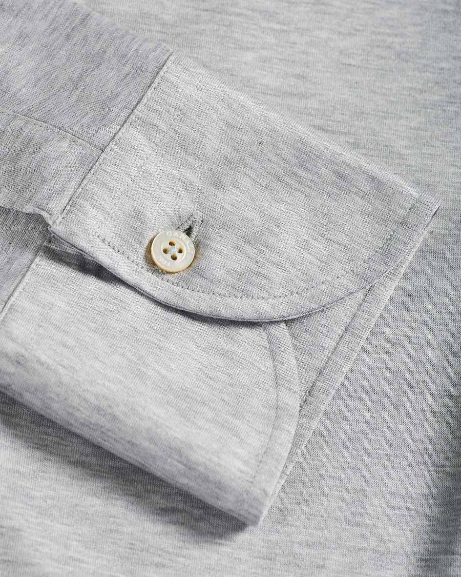 Canali Slim Fit Jersey Shirt Light Grey