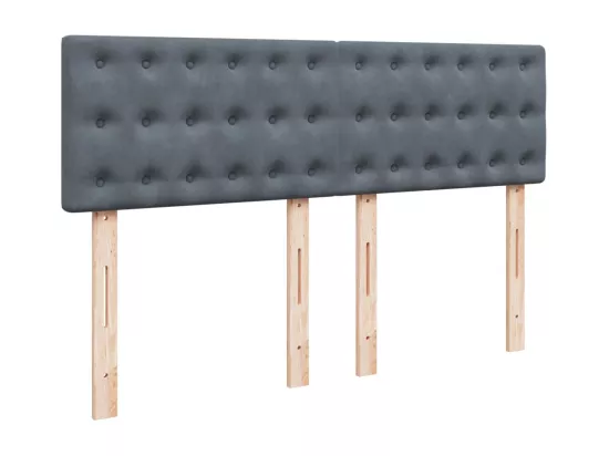 Sommier à lattes de lit et matelas Gris foncé 140x190cm Velours