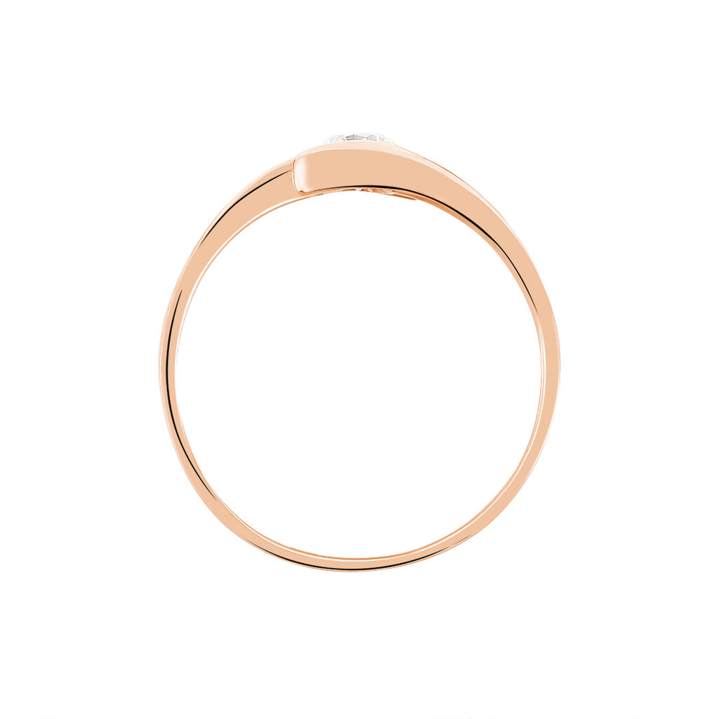 Bague Solitaire Camilia Or Rose Oxyde De Zirconium