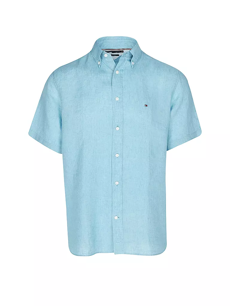 TOMMY HILFIGER Leinenhemd Regular Fit hellblau