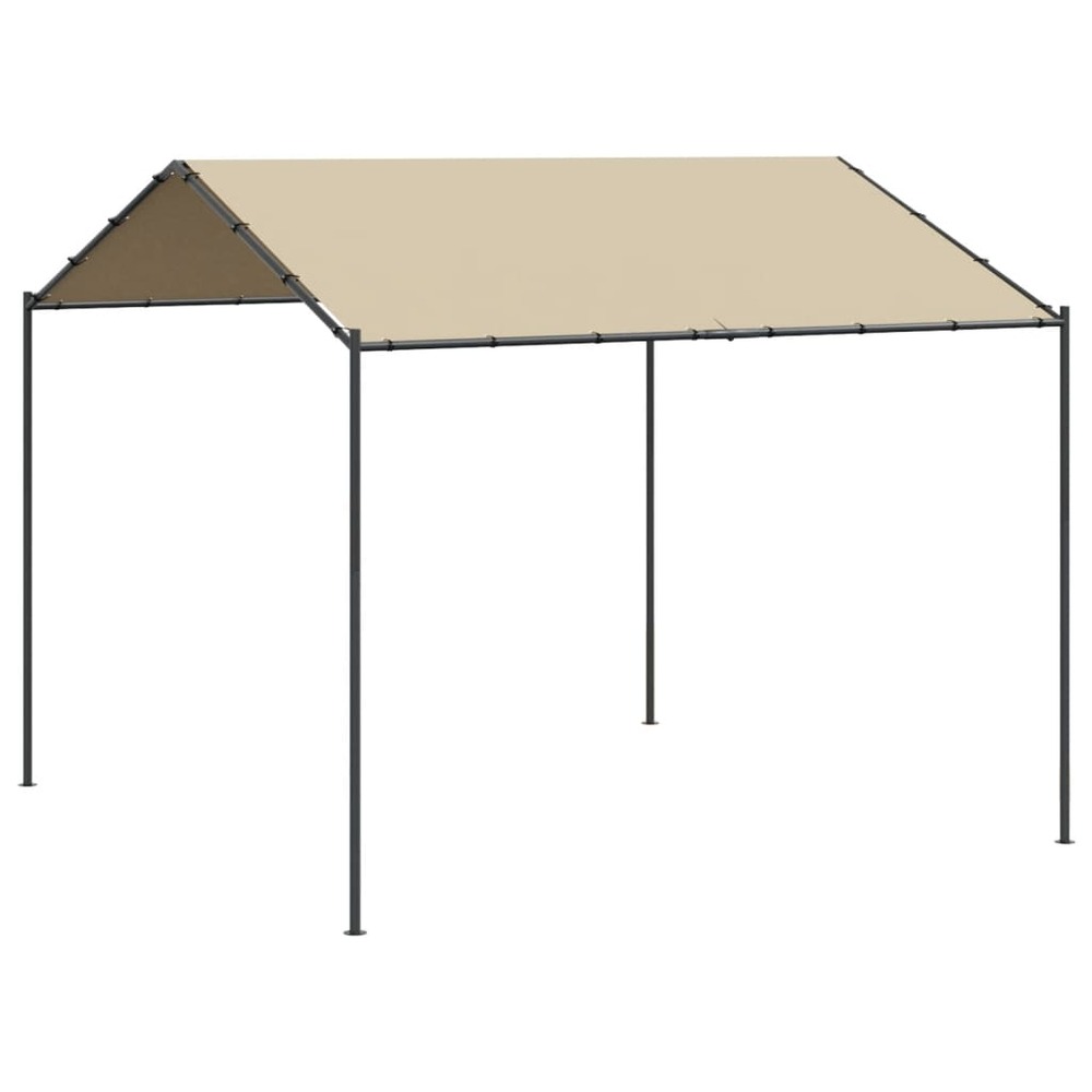 Tente à auvent beige 4x3 m acier et tissu