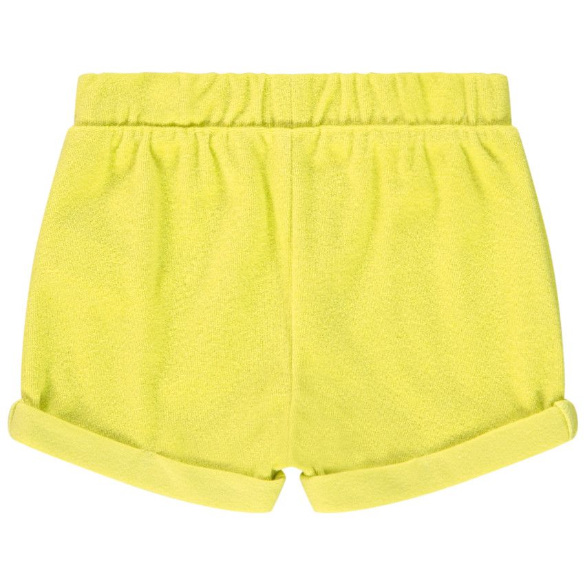 Short éponge uni pour bébé fille - Vert