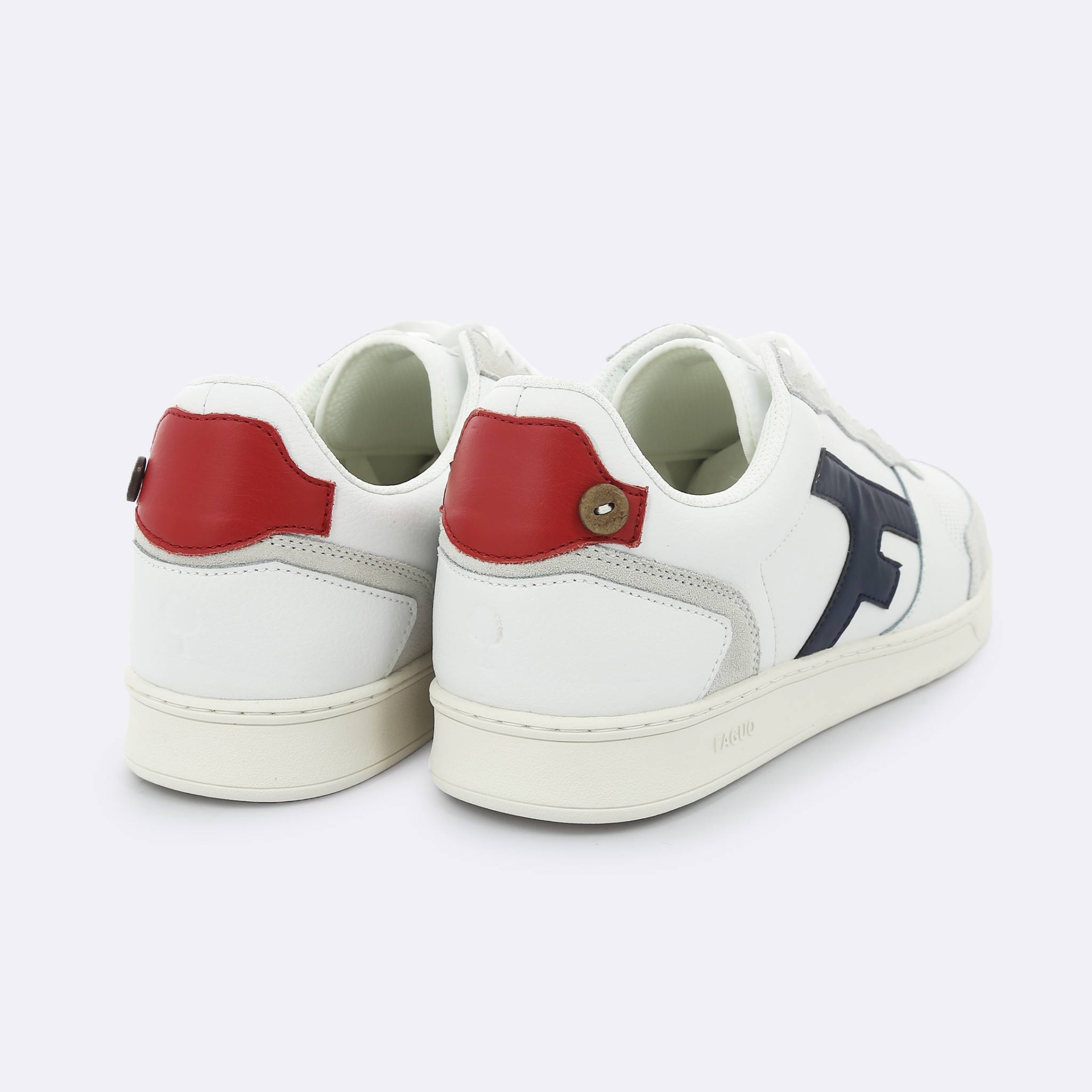 Baskets blanche & marine cuir et suède - modèle Hazel