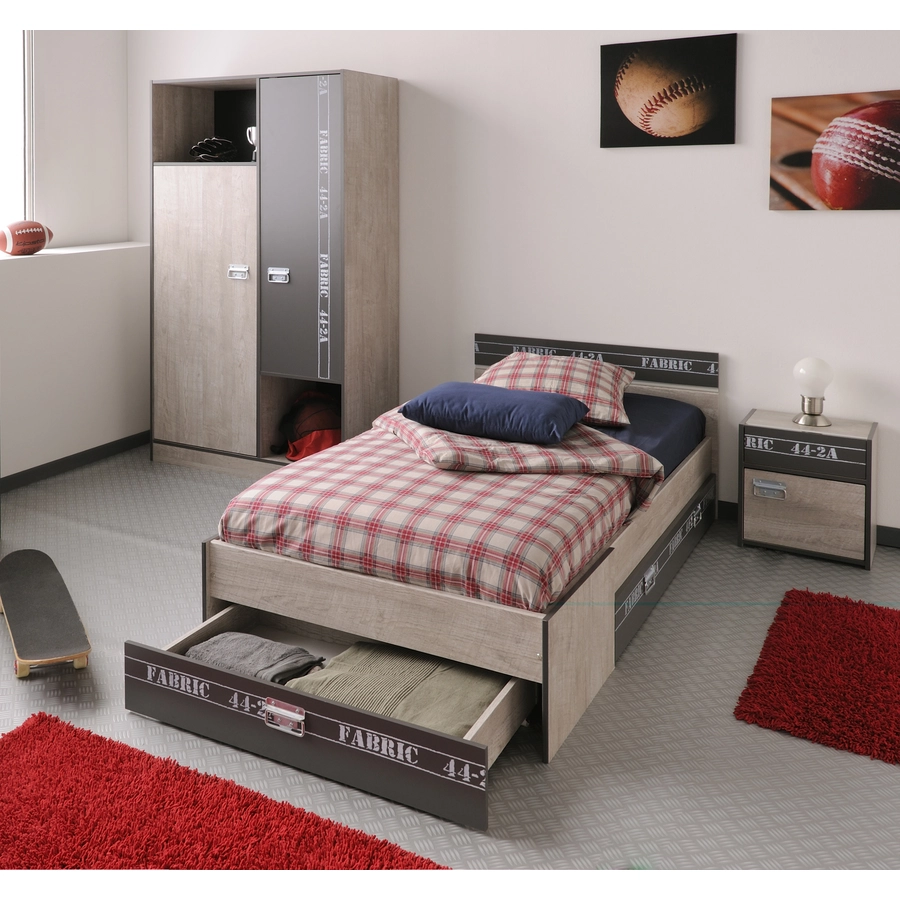 Parisot Kinder- und Jugendzimmer 3-tlg Fabric 2 Esche-grau Esche-grau
