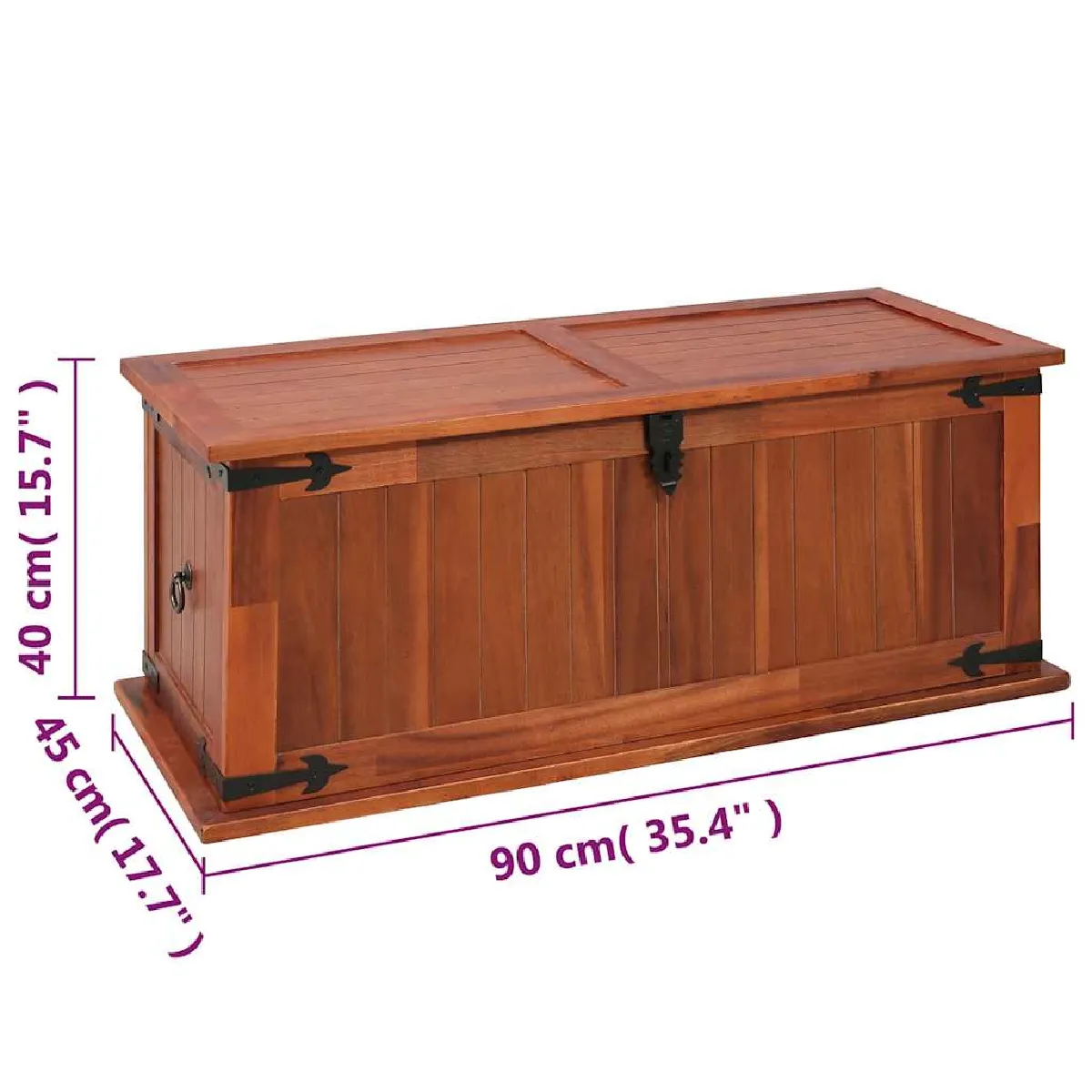 vidaXL Coffre de Rangement Acacia
