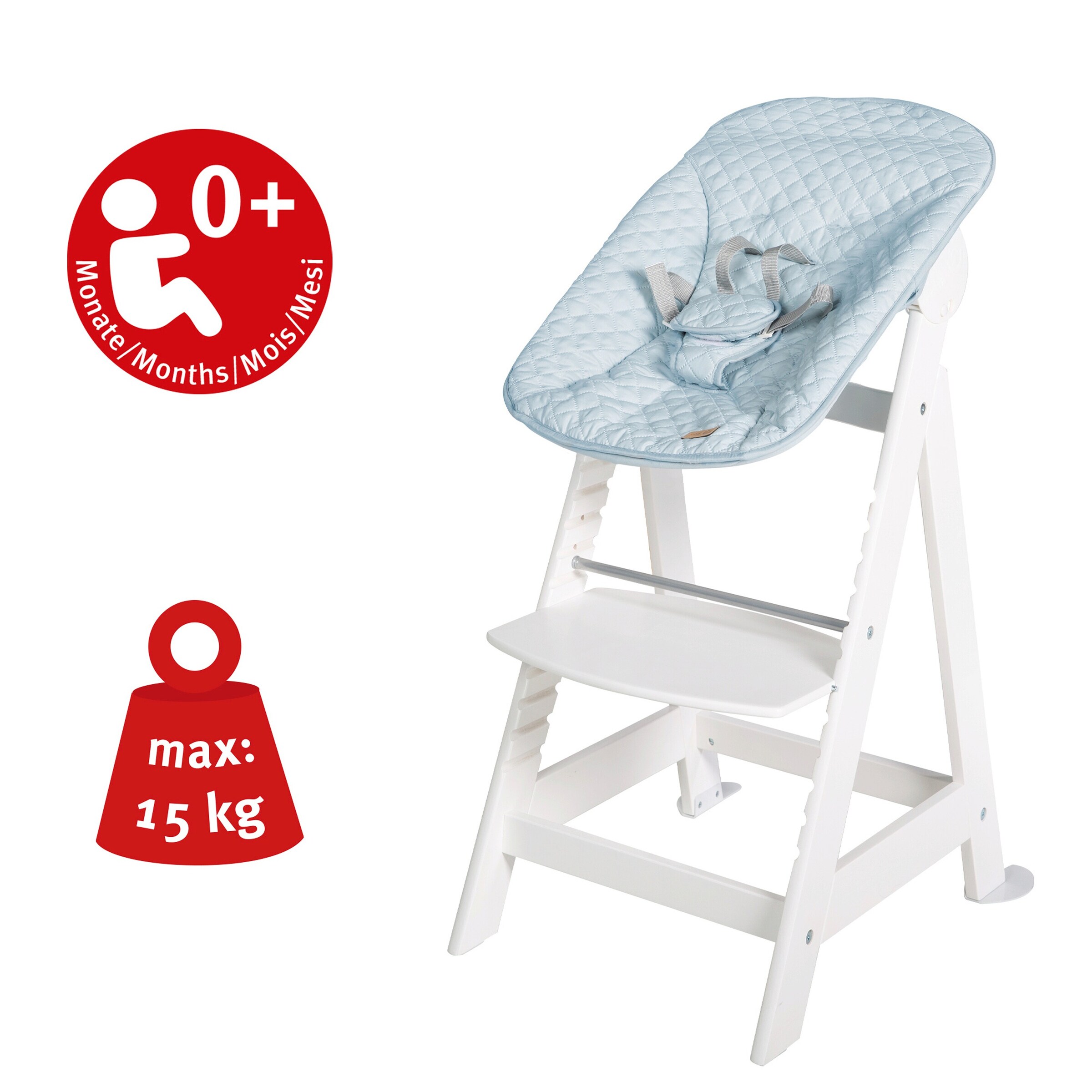 roba Treppenhochstuhl, Set 2in1 roba Style türkis Born Up