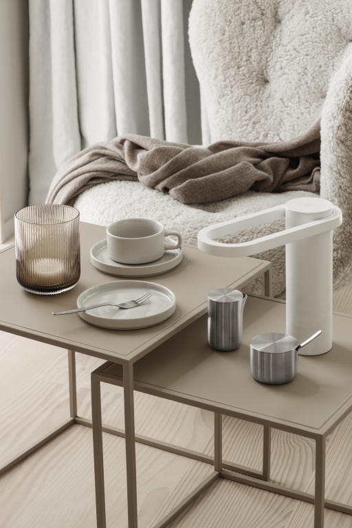 Blomus Pilar kop en schotel set van 2 moonbeam