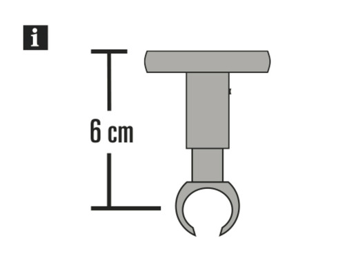 Plafondsteun voor Chicago, zwart, Ø 20 mm