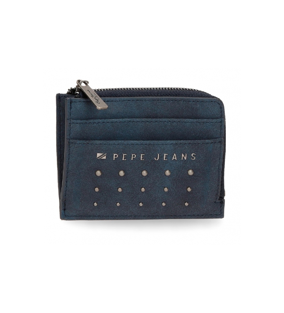 Carteira Pepe Jeans Holly com porta-cartões azul-marinho