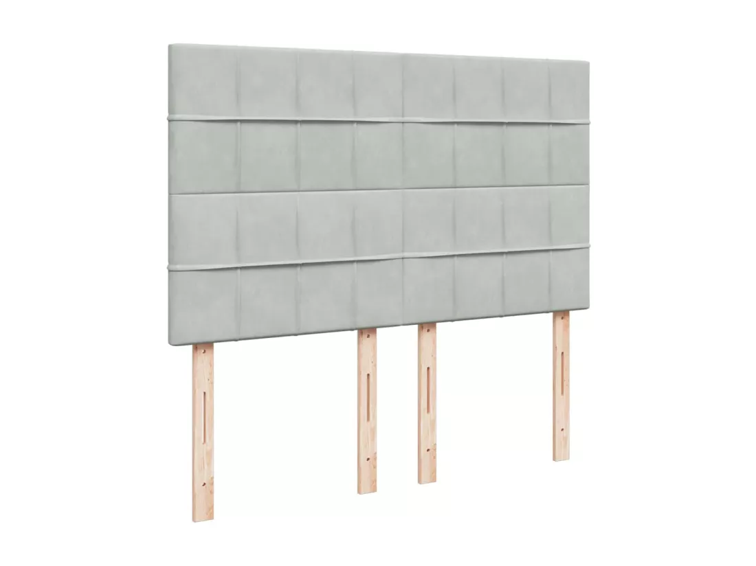 Sommier à lattes de lit et matelas Gris clair 140x190cm Velours