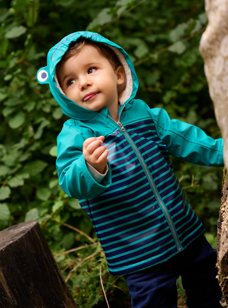 Imperméable bleu à imprimé à rayures bébé garçon