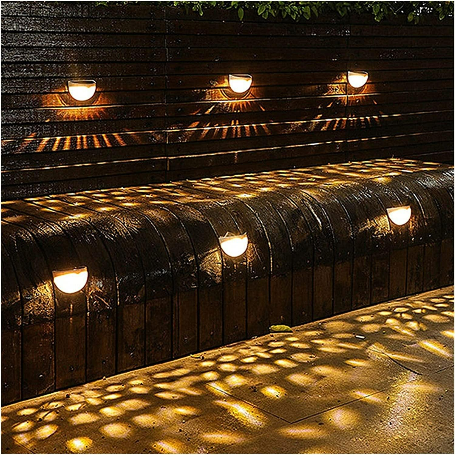 (2er Set) 9x5cm LED Solar Outdoor Lampe Garten Wandleuchte Aussen Beleuchtung mit Dämmerungssensor (IP65) - Warmweiss / Weiss