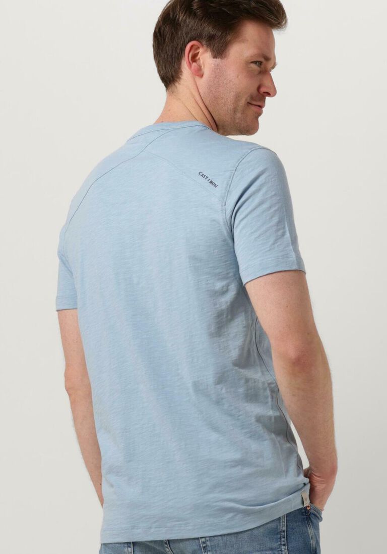 CAST IRON lichtblauwe cast iron t-shirt short sleeve r-neck cotton slub