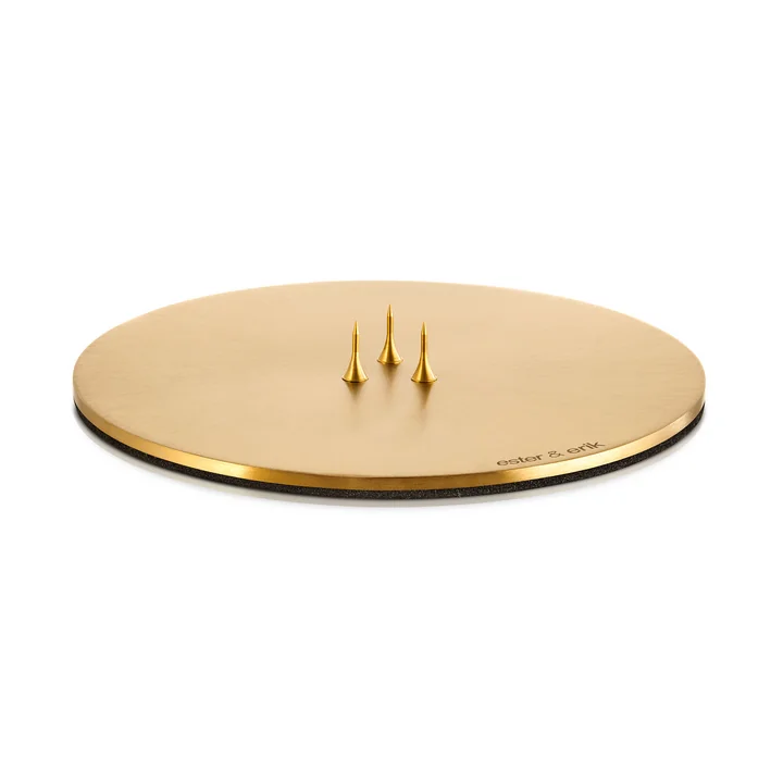 ester & erik - Kerzenhalter für Spitzkerzen, ⌀ 12 cm, gold / matt