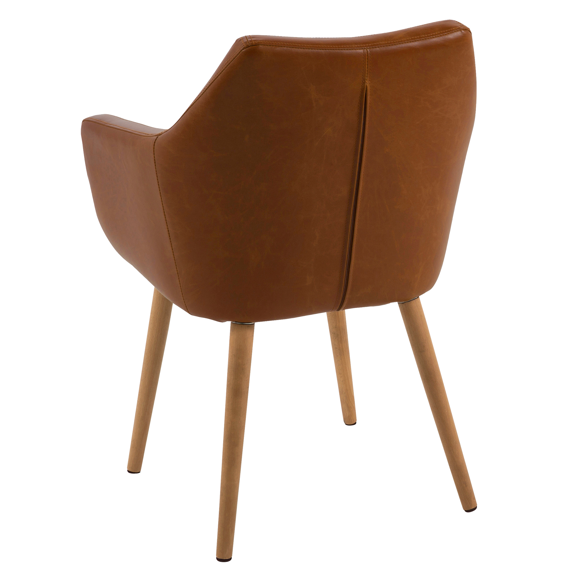 Esszimmerstuhl mit Armlehne NORA - braun - Lederoptik