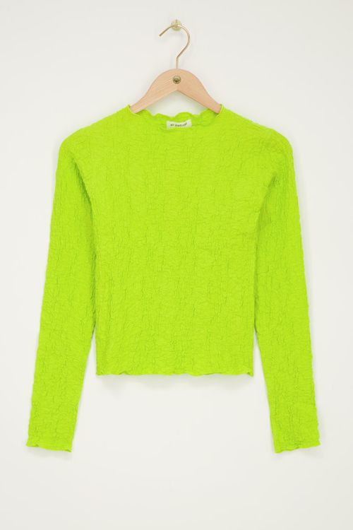 Neon groene top met bubbel structuur