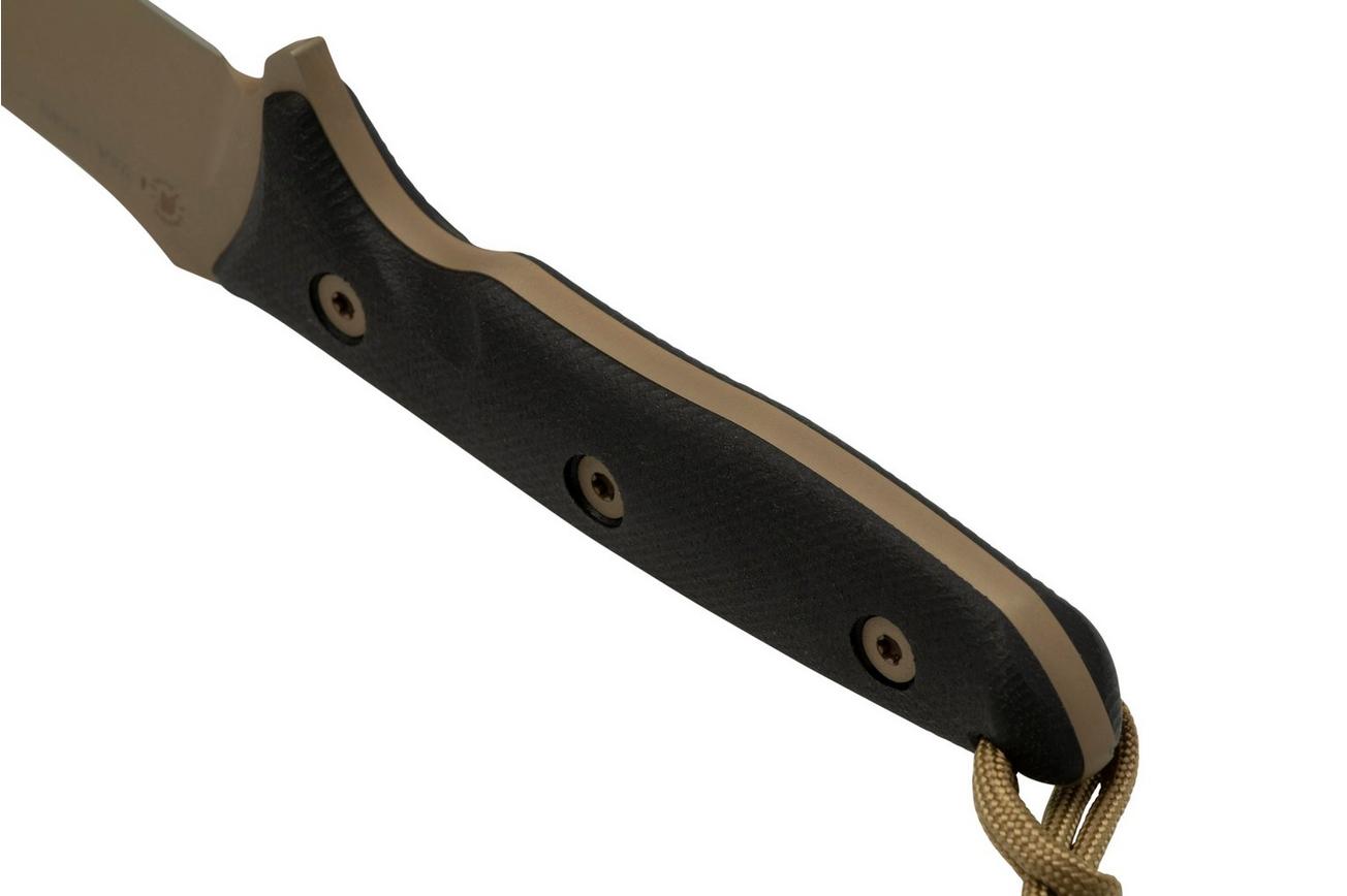 Spartan Blades Moros SB53DEBKNLBK Flat Dark Earth, Black Micarta, Molle-Black Sheath, survivalmes