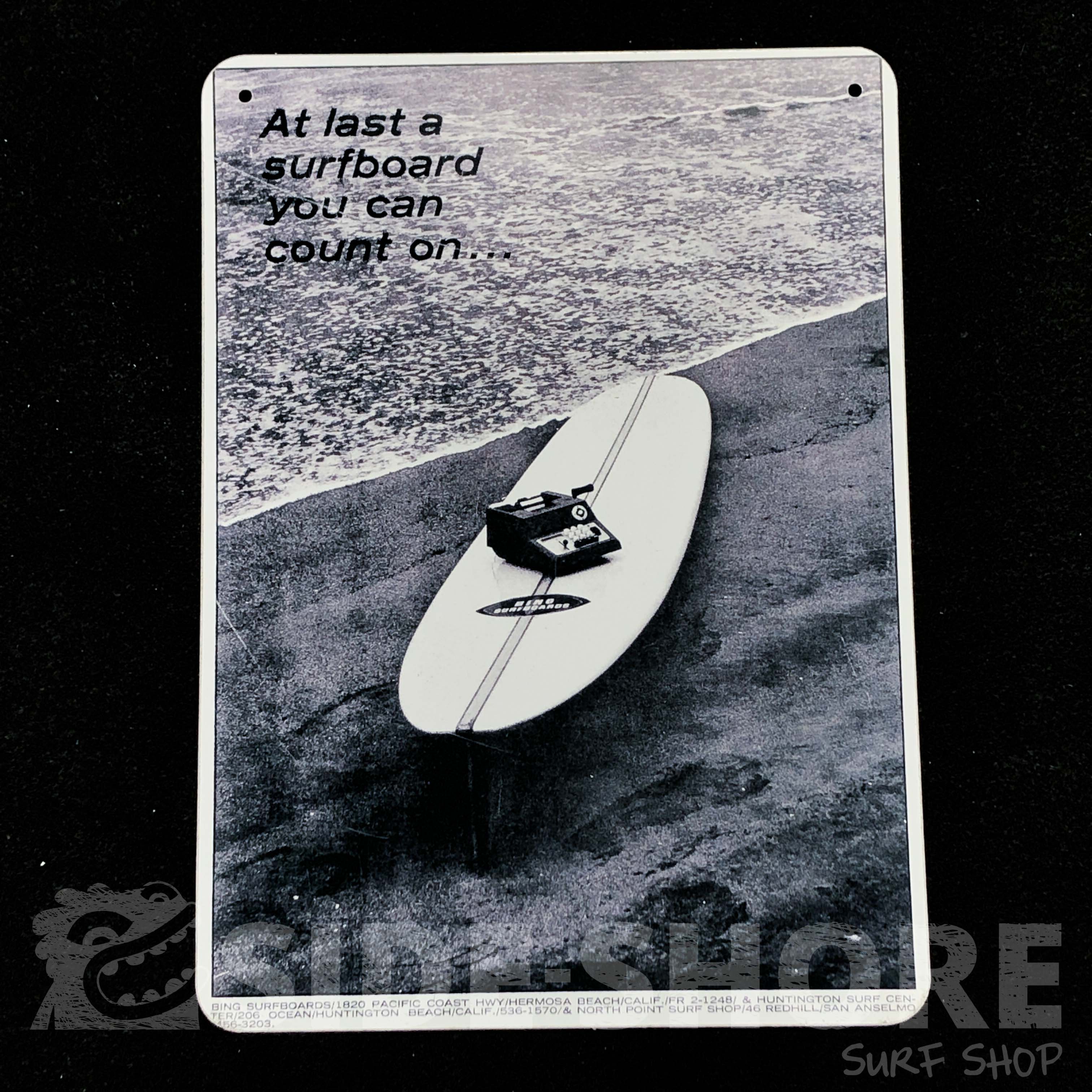 Bing Surfboards Plaque métallique Californienne - Black and White