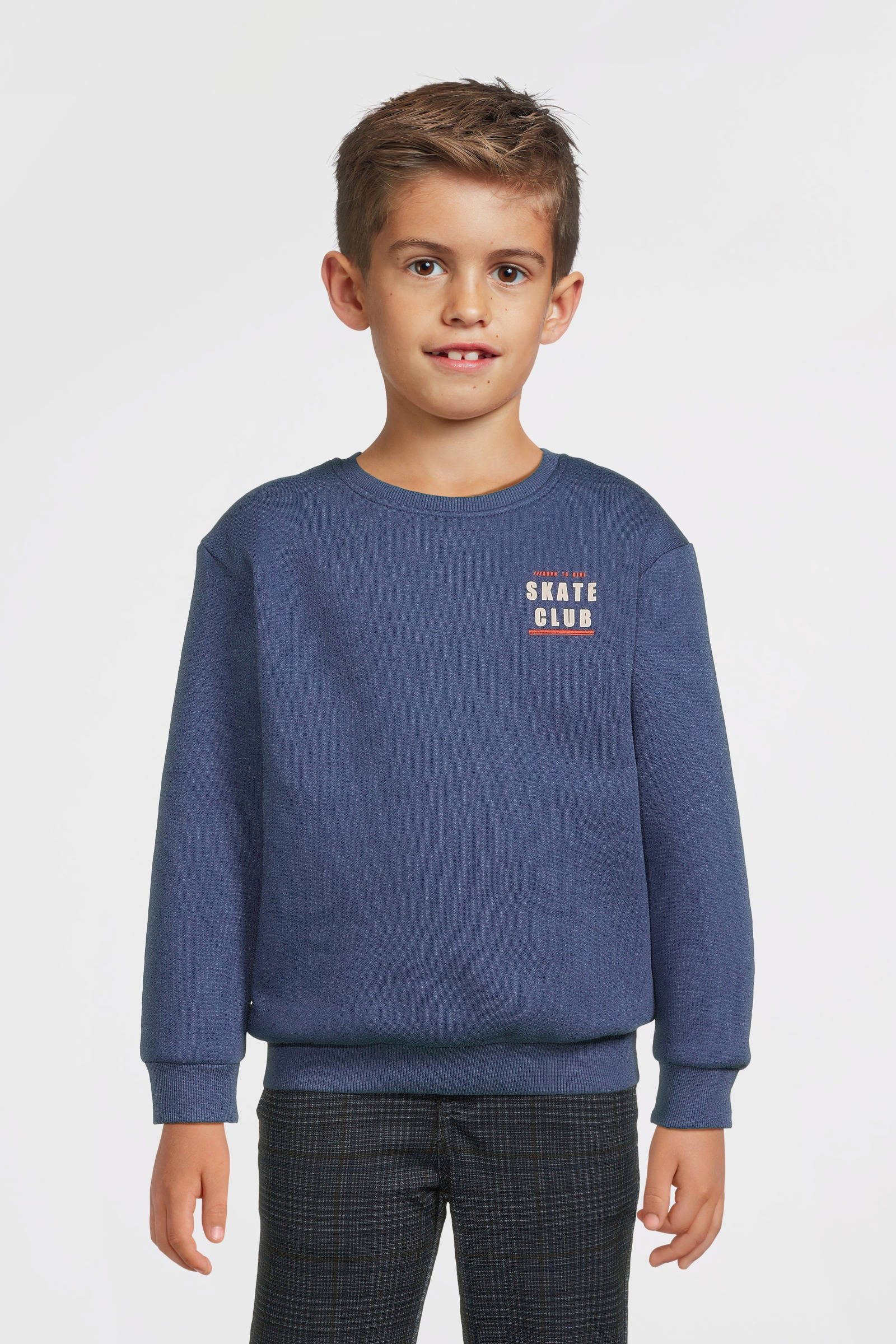 NAME IT sweater NMMOTTO met backprint blauw
