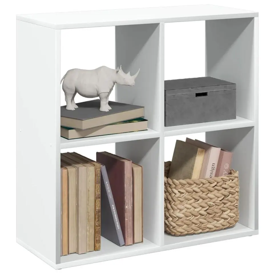 vidaXL - Boekenkast met 4 open vakken voor woonkamers - Wit -69.5x29x69.5 cm