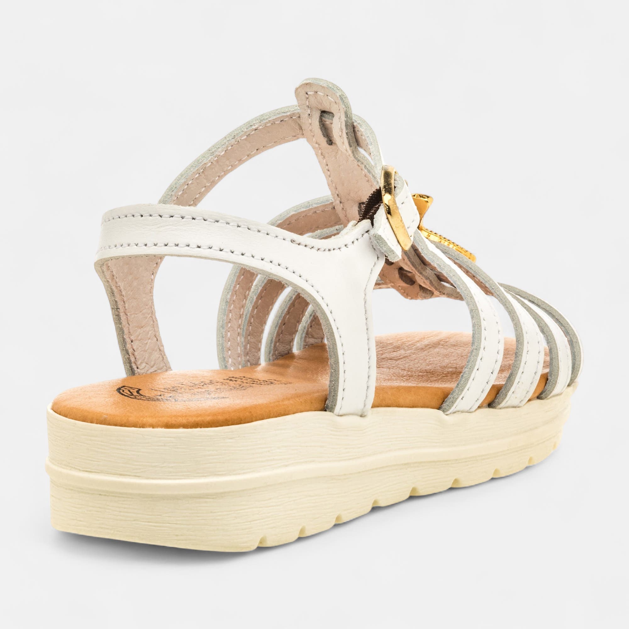 Sandales Fille en cuir blanc