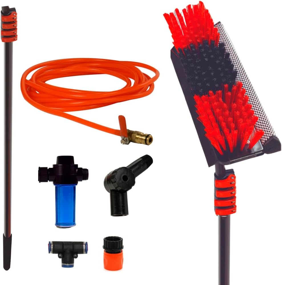 (7m) Telescopic Hydrocleaner Waschbürste Outdoor Reinigungs Schrubber Wasser Bürste mit Gartenschlauch Anschluss (VHGSLCIND0444)