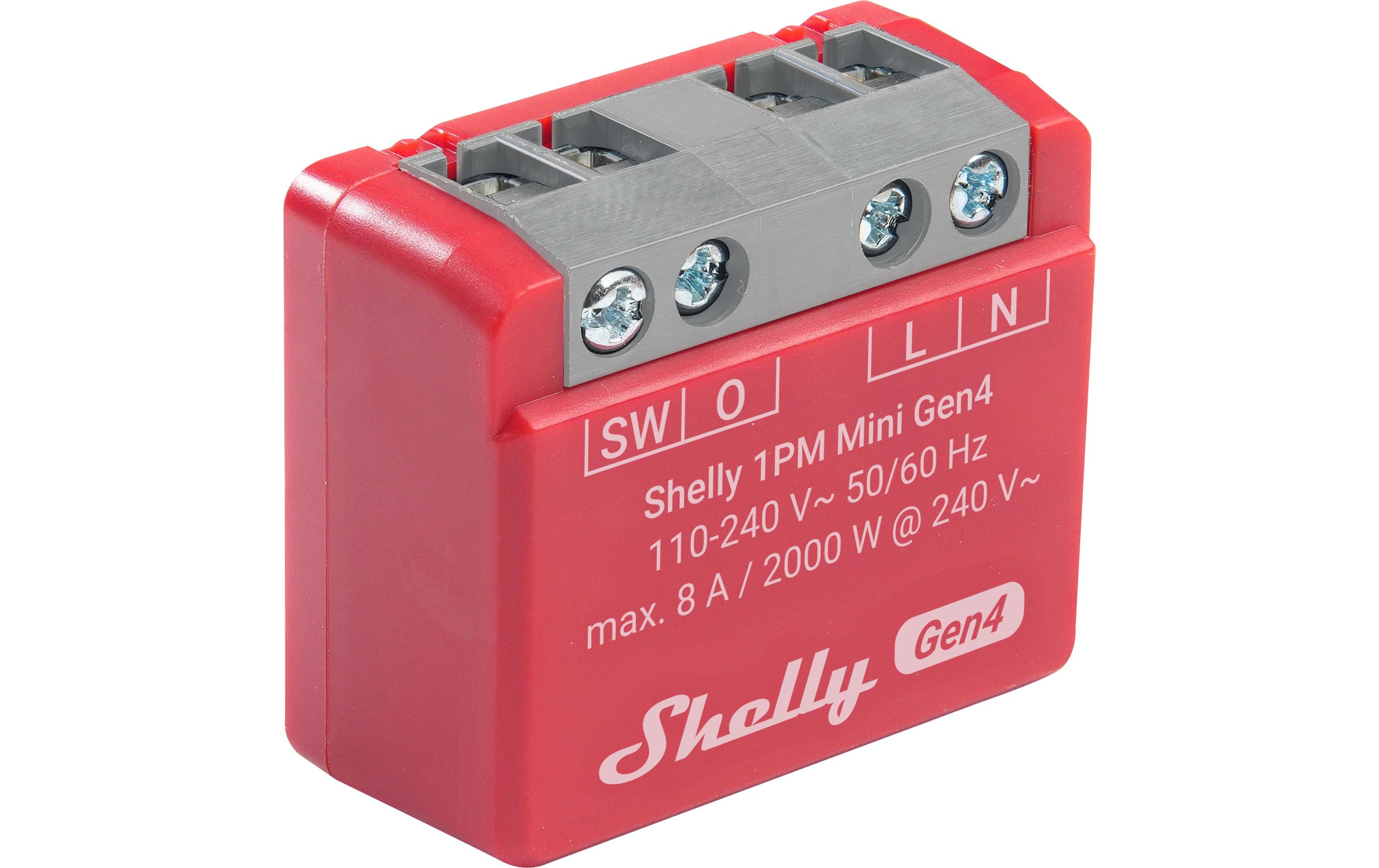WLAN-Schaltaktor 1PM Mini Gen4 WiFi-Switch Rot, 8 AWi-Fi-gesteuerter, intelligenter Schalter