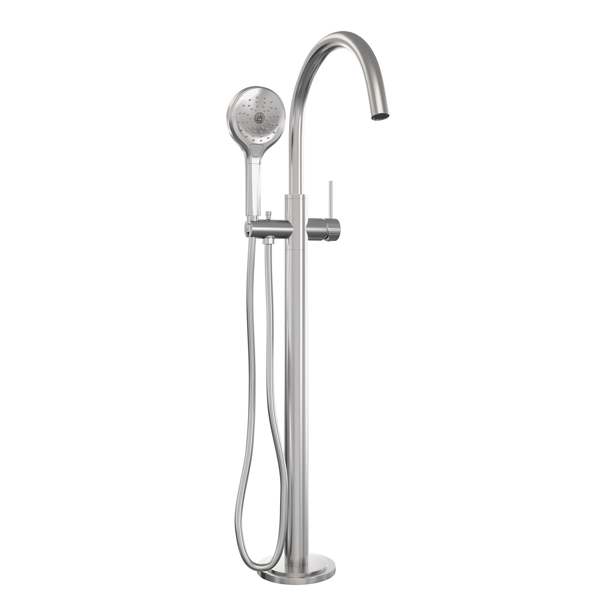 Brauer Stripe vrijstaande badmengkraan met 3 standen handdouche RVS geborsteld PVD