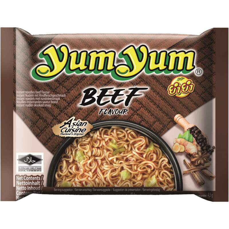 Yum Yum Beef flavour instant noodles