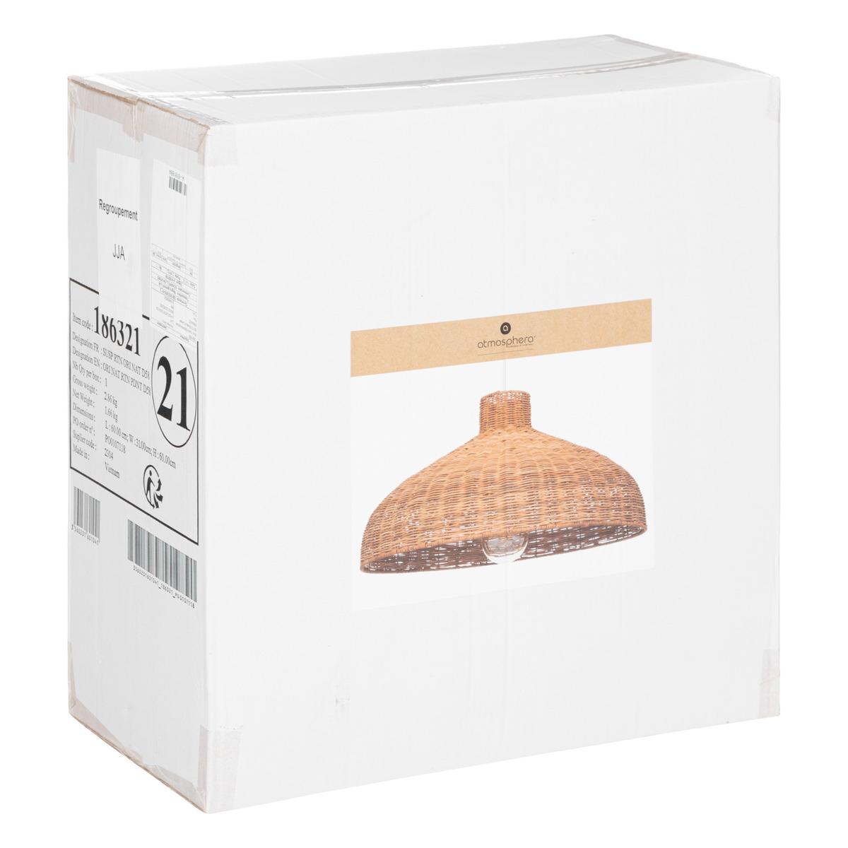 SUSPENSION ROTIN ORIGINES NATUREL D.58CM