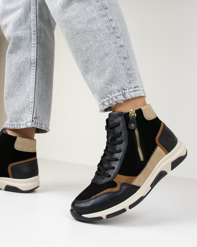 Remonte Hoge sneakers  - zwart