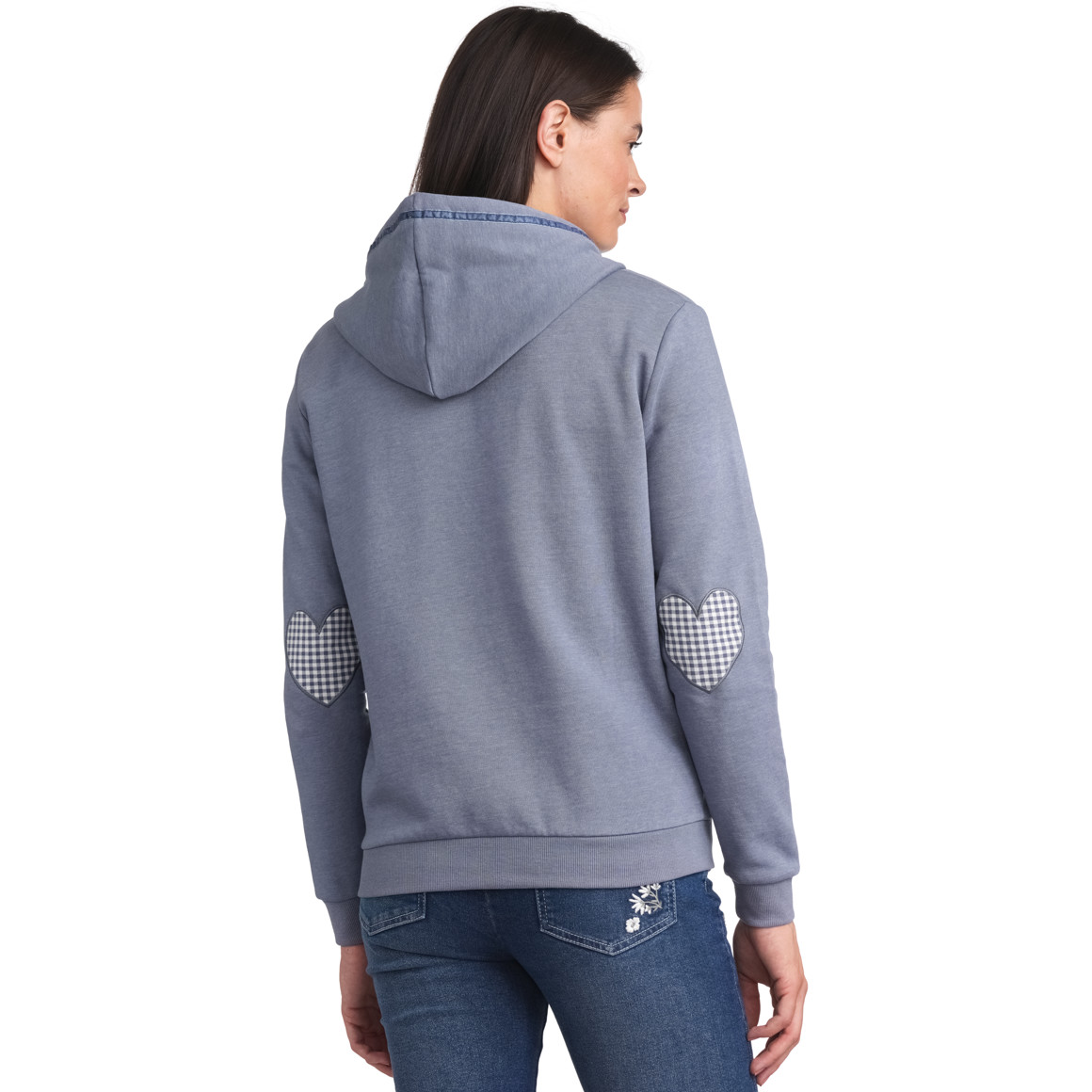 Gina Benotti Damen Sweatjacke mit Herz-Motiv hellblau