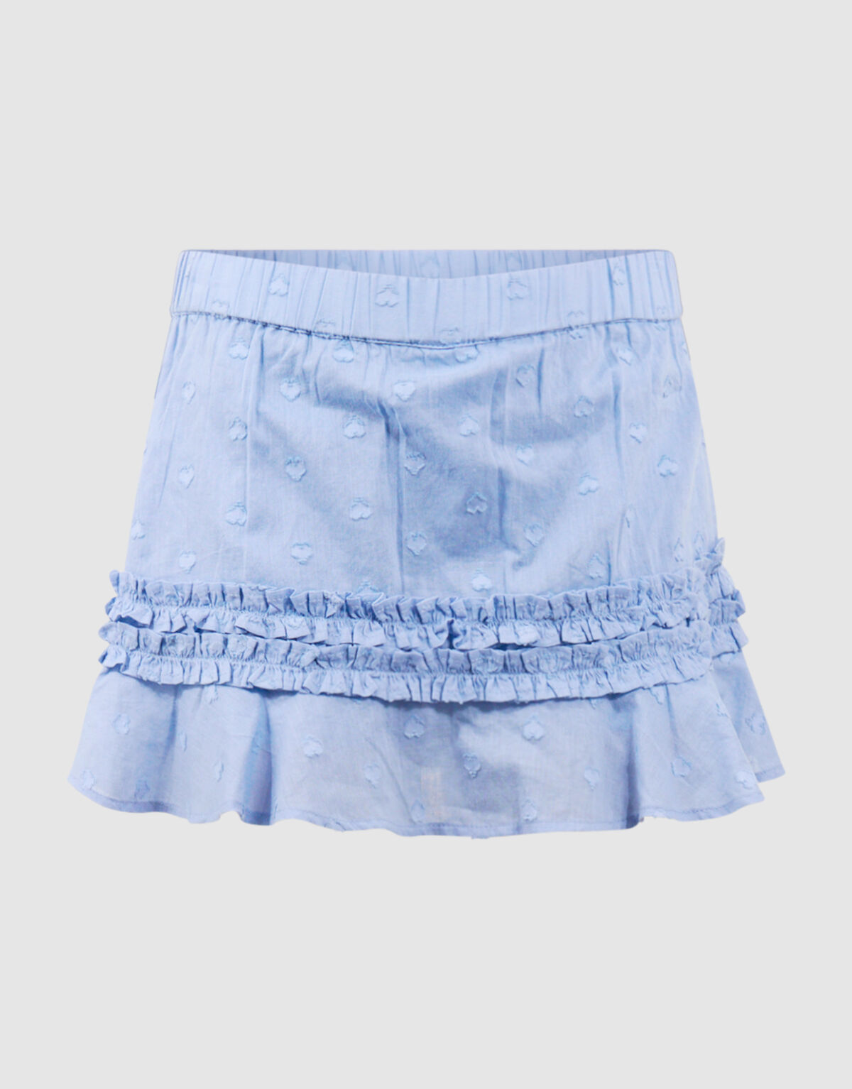 Ruffle Heart Mini Rok Lichtblauw