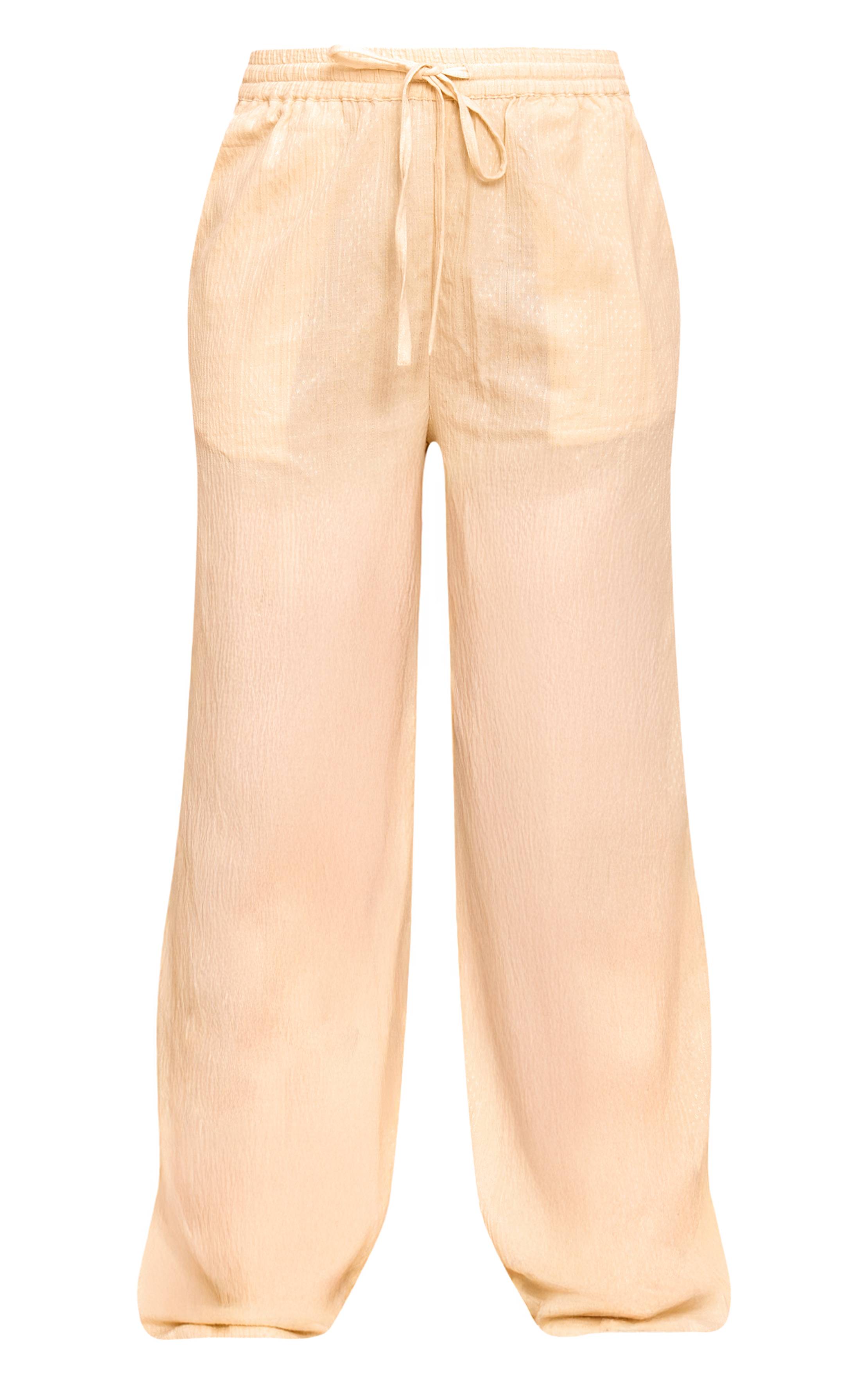 Butter Yellow Pantalon Large Taille Mi-haute Texturé