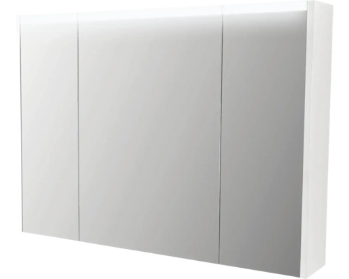 Spiegelkast, 3-deurs, 92x67cm, zacht wit, IP 44 (beschermd tegen vreemde voorwerpen en spatwater)