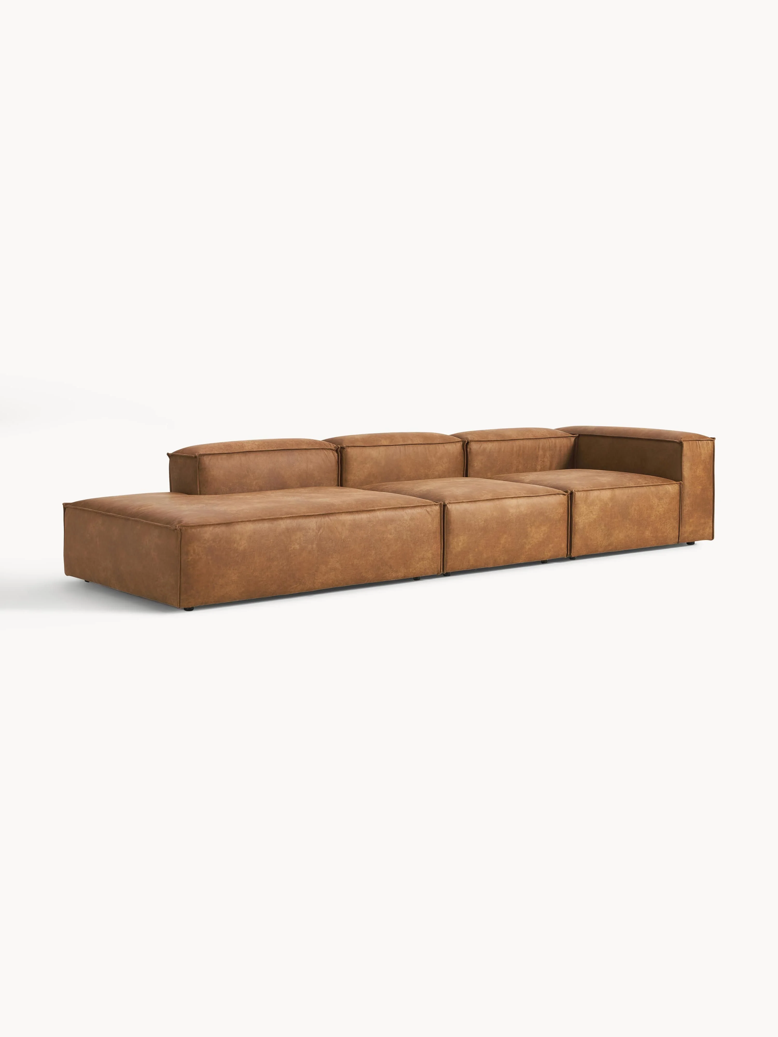 Modulaire XL chaise longue Lennon van gerecycled leer