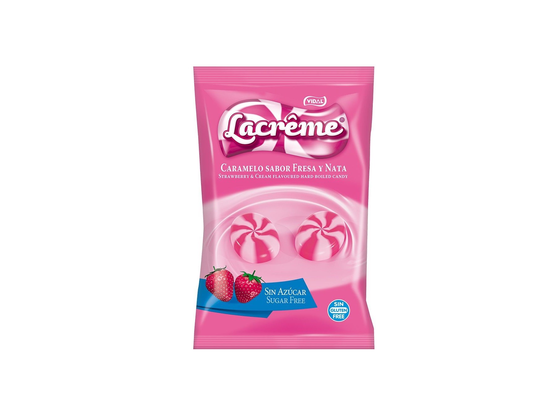 CARAMELOS VIDAL LACREME FRESA NATA SEM AÇUCAR 80GR