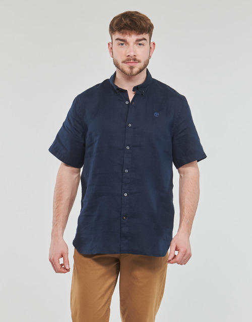 Timberland - SS MILL RIVER LINEN SHIRT SLIM - Marine