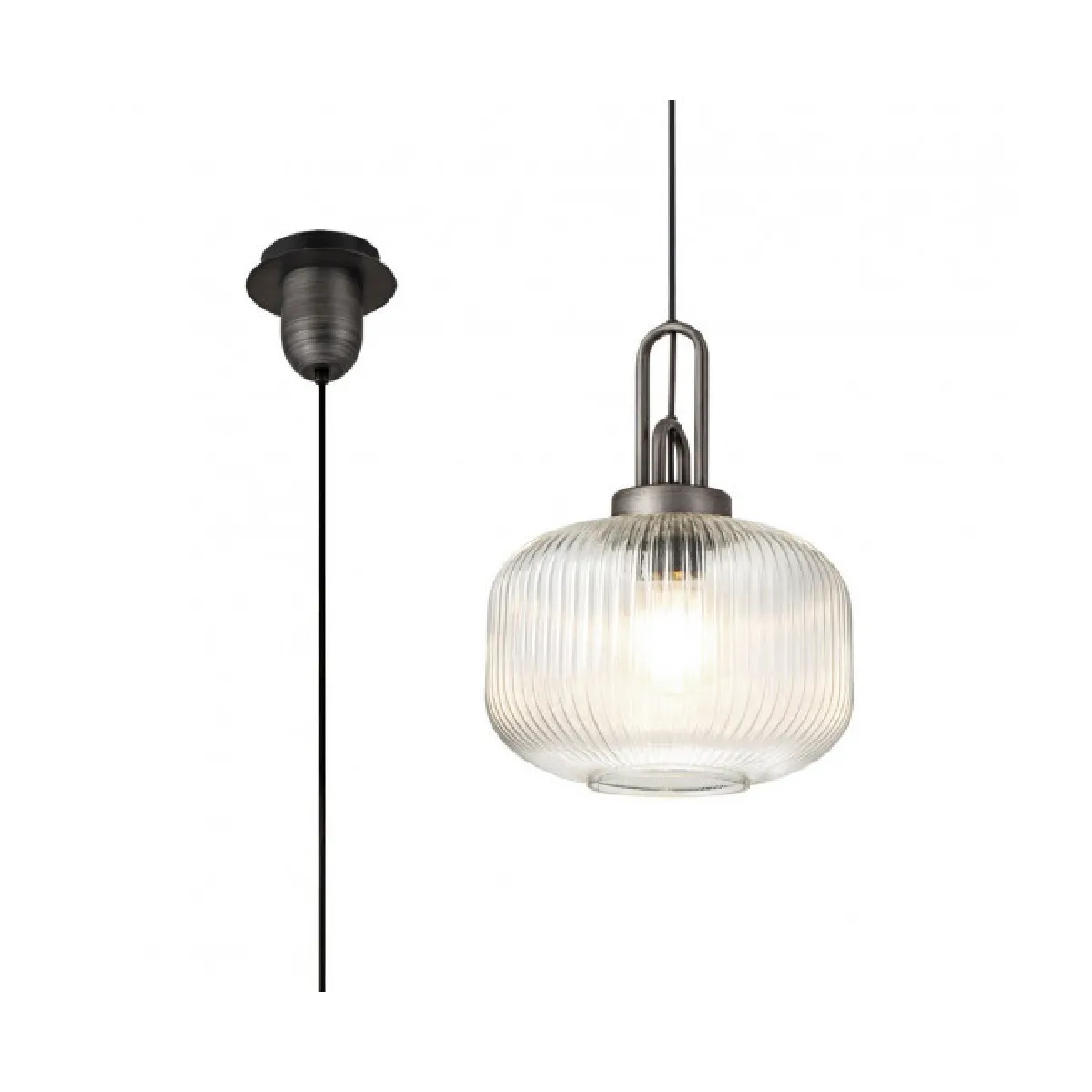 Luminaire Center Suspension design 1 ampoule Étain Vielli