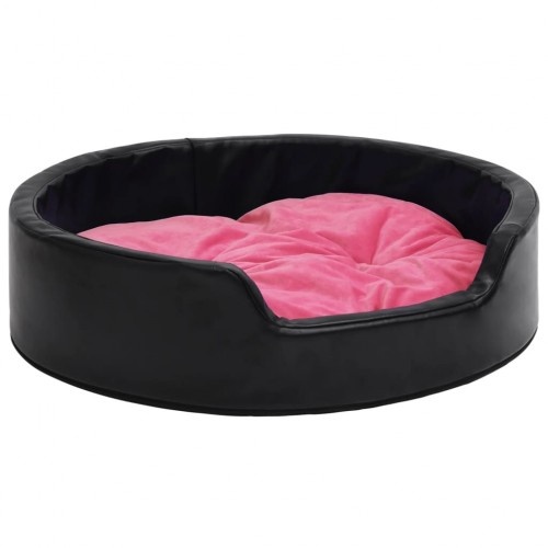 Sofá vidaXL com almofada lavável, preto e rosa, para cães e gatos.
