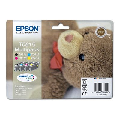 Epson T0615 Ourson - Pack de 4 - noir, cyan, magenta, jaune - cartouche d'encre originale