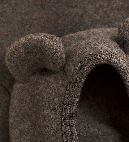 Huttelihut Cardigan - Uldfleece - Brown Melange m. ?rer