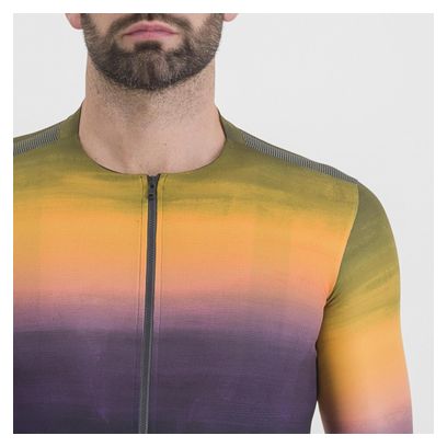 Maillot Manches Courtes Sportful Flow Supergiara Violet/Jaune