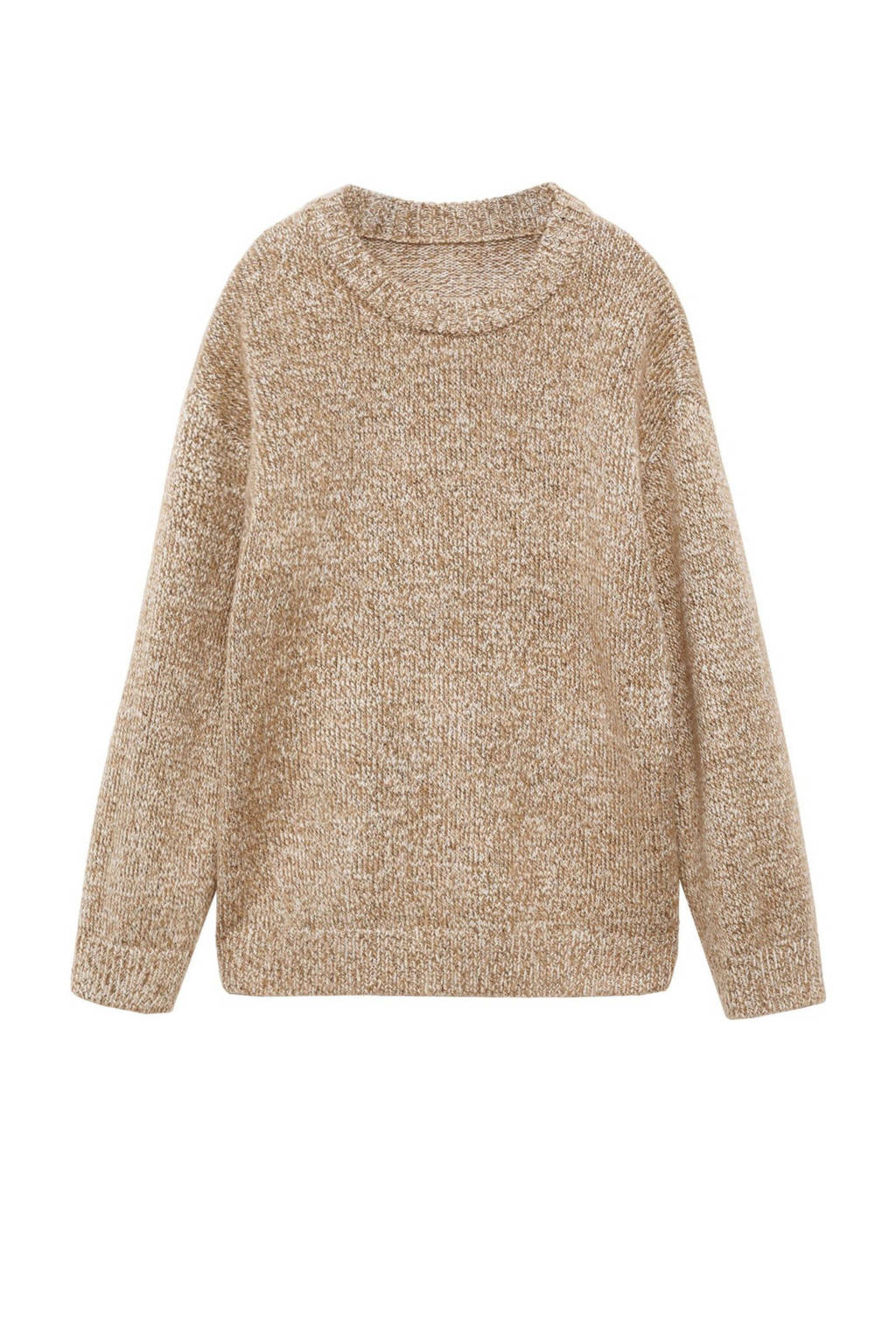 Mango Kids trui lichtbruin gebreid