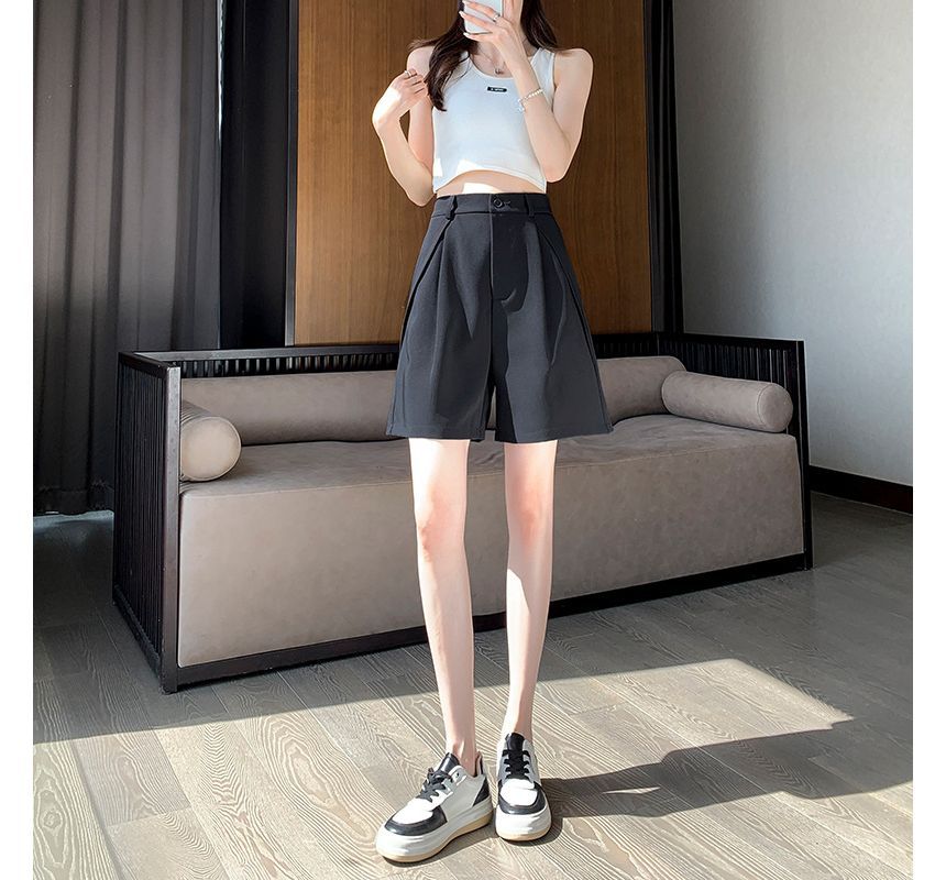 Janunu - Hoge taille effen jurk shorts
